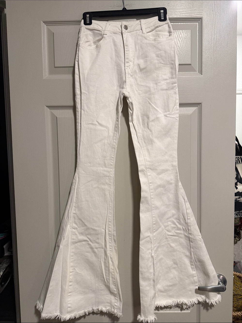 White Flare Wide Leg Jeans - Classic High-Rise
